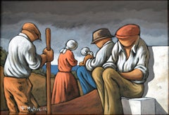 Recolección de aceitunas en el sur de Italia en una fría mañana costera Riviera italiana