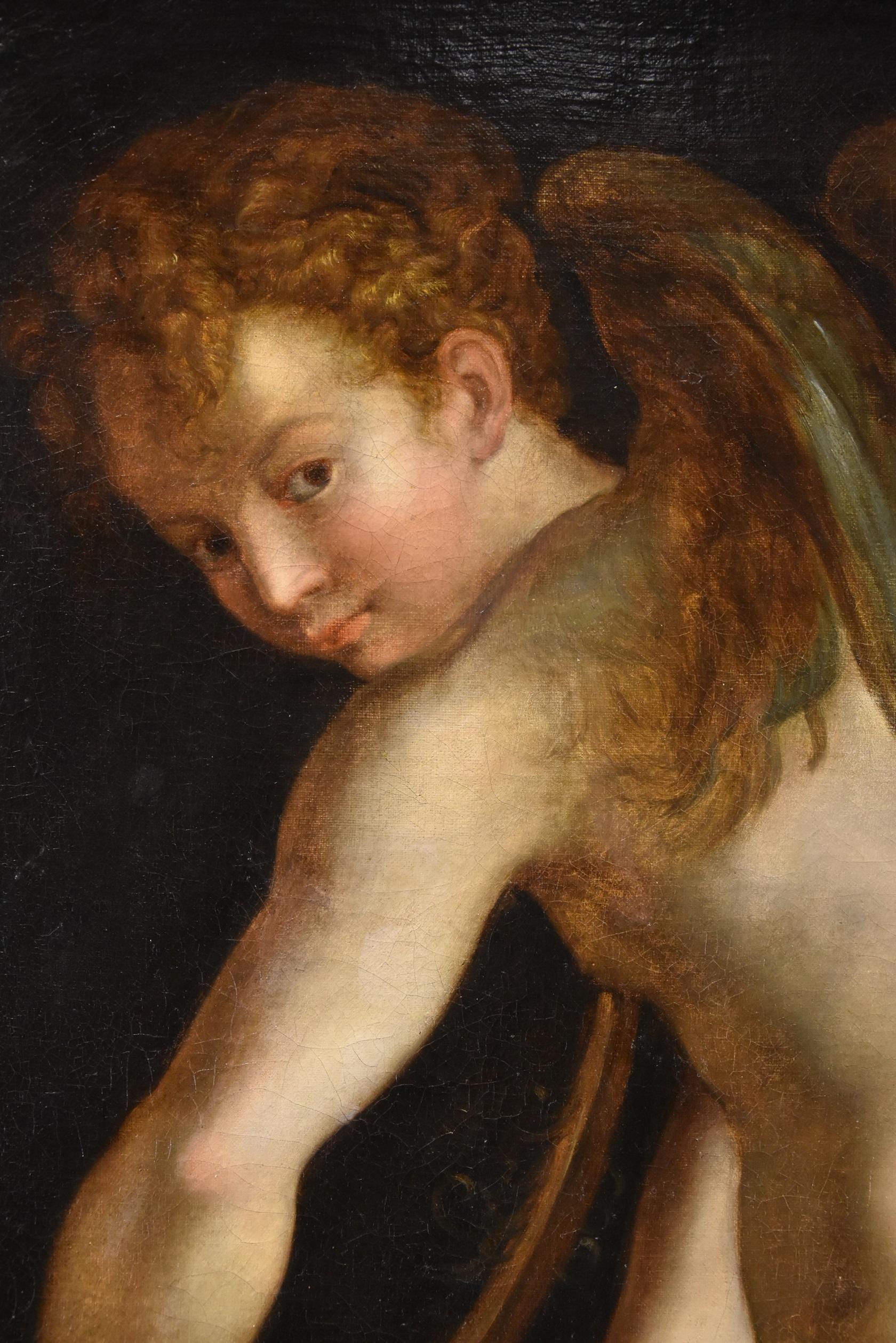 Cupid Portrait Parmigianino Paint 17/18th Century Oil on canvas Old master Italy For Sale 7