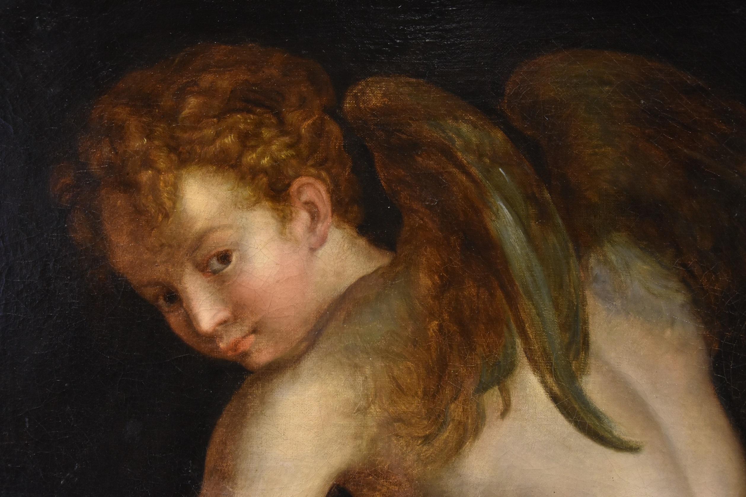 Cupid Portrait Parmigianino Paint 17/18th Century Oil on canvas Old master Italy For Sale 8