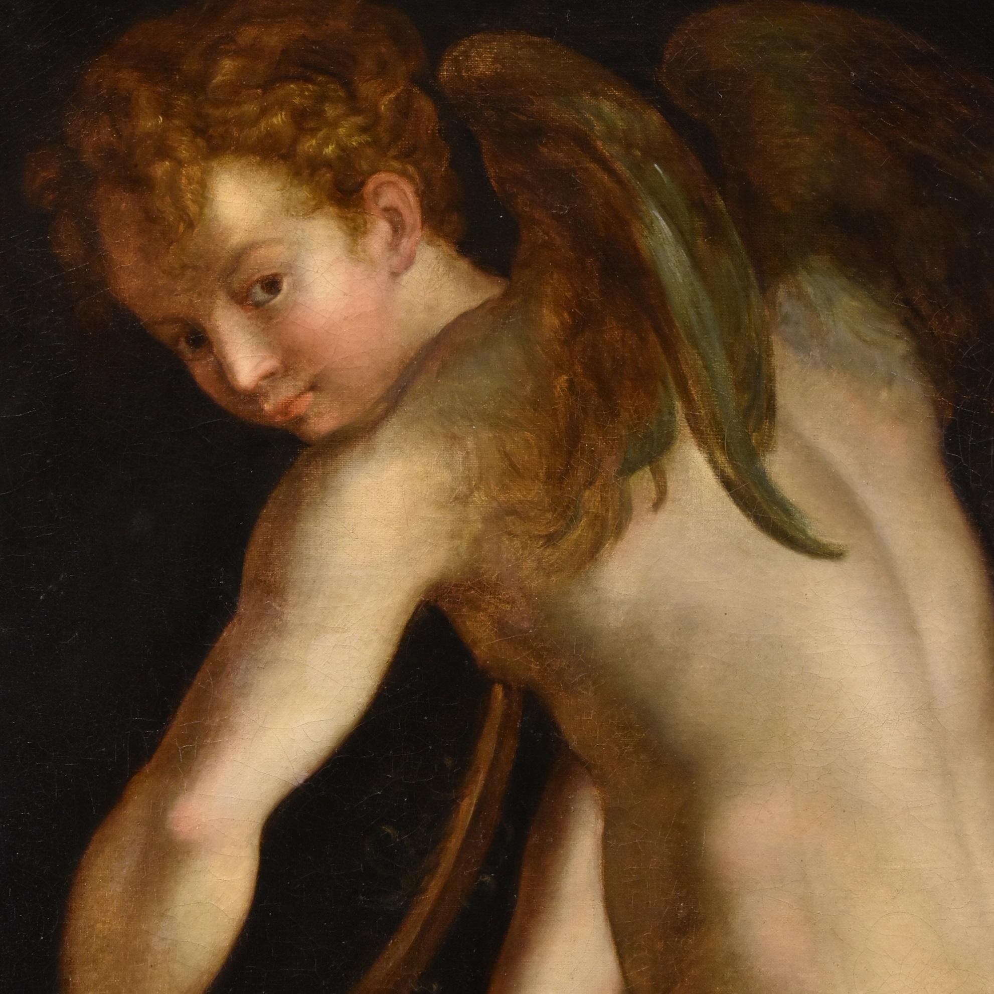 Cupid Portrait Parmigianino Paint 17/18th Century Oil on canvas Old master Italy For Sale 2