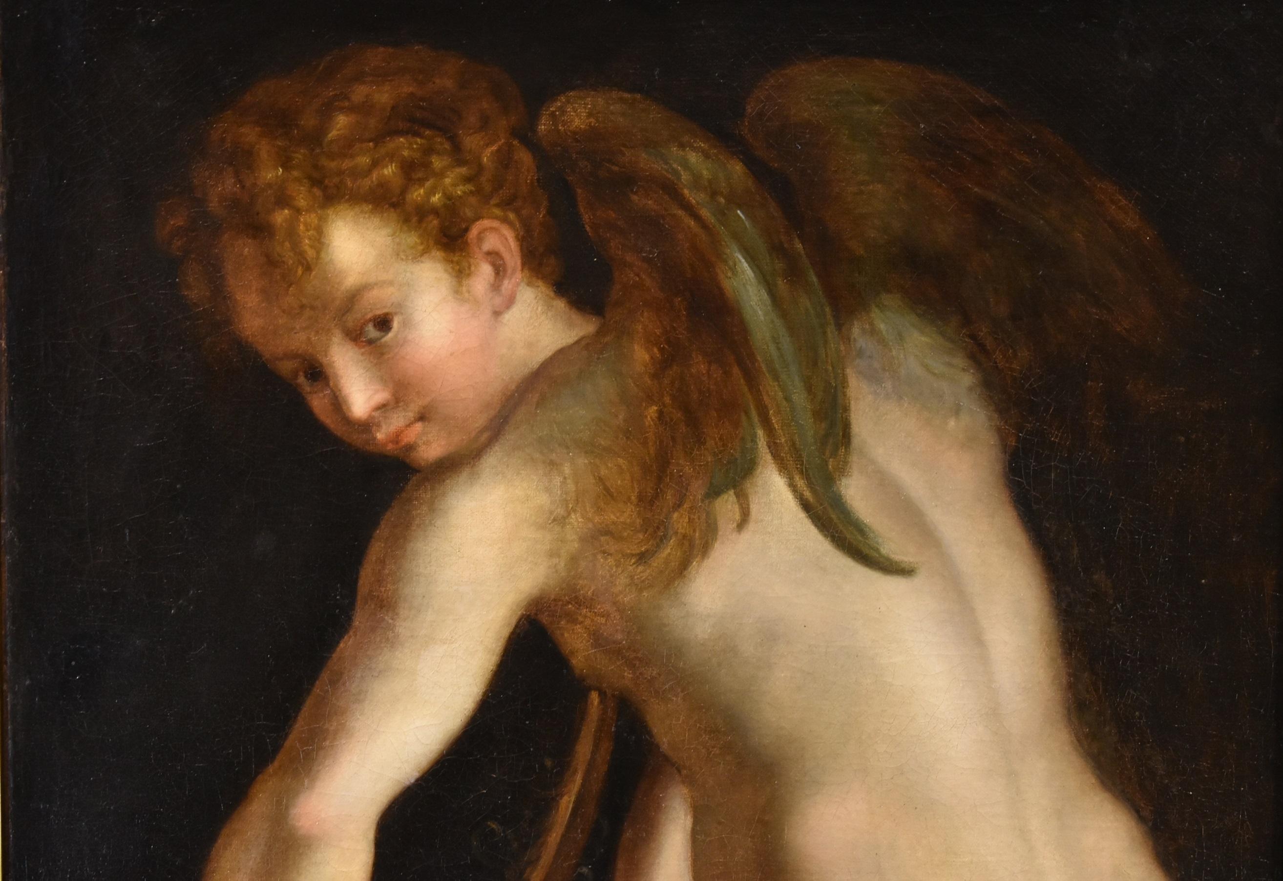 Cupid Portrait Parmigianino Paint 17/18th Century Oil on canvas Old master Italy For Sale 3
