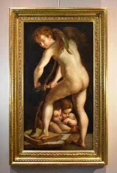 Antique Cupid Portrait Parmigianino Paint 17/18th Century Oil on canvas Old master Italy