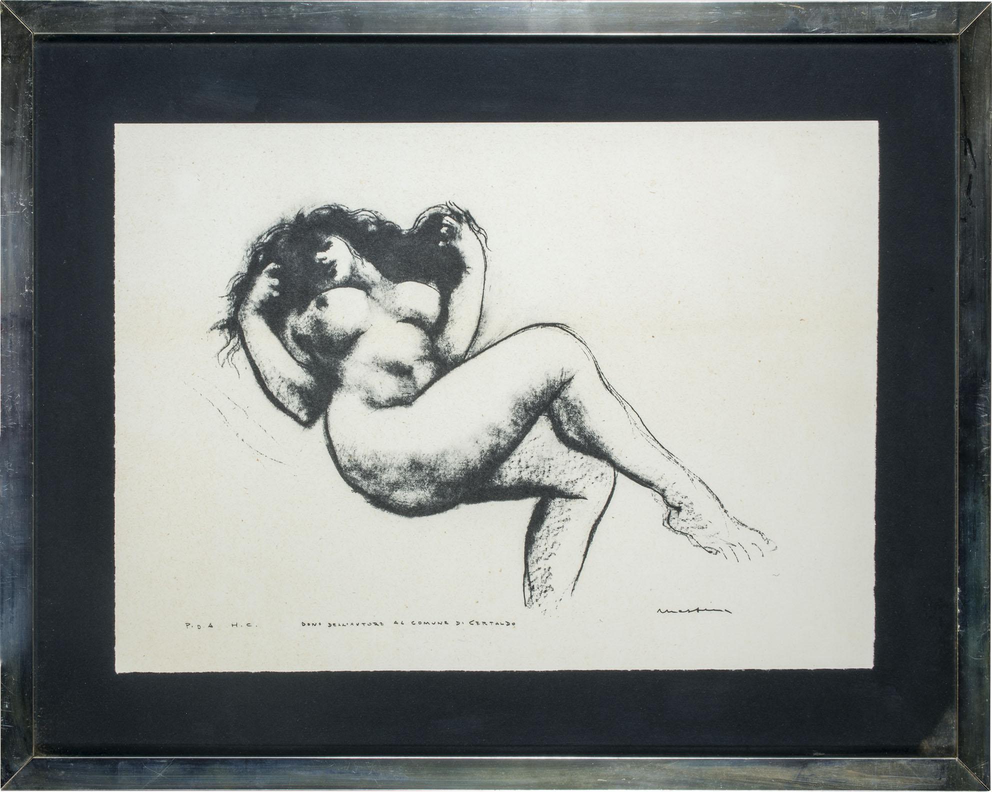 20th Century Francesco Messina Italian Signed Modern Work on Paper For Sale