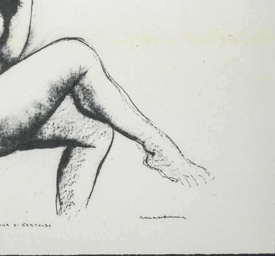 Litografia italiana degli anni '50 firmata da Francesco Messina in vendita 1
