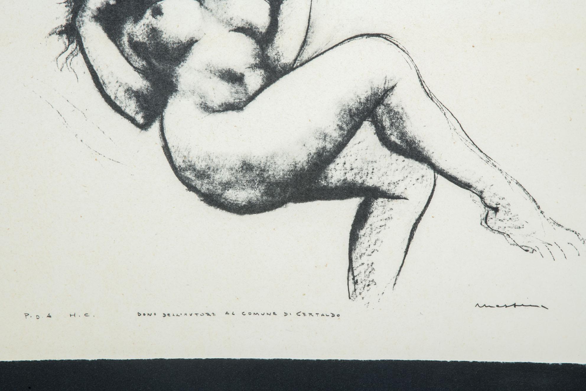 Litografia italiana degli anni '50 firmata da Francesco Messina in vendita 3