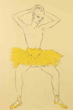 Bailarina - Litografía de Francesco Messina - mediados del siglo XX