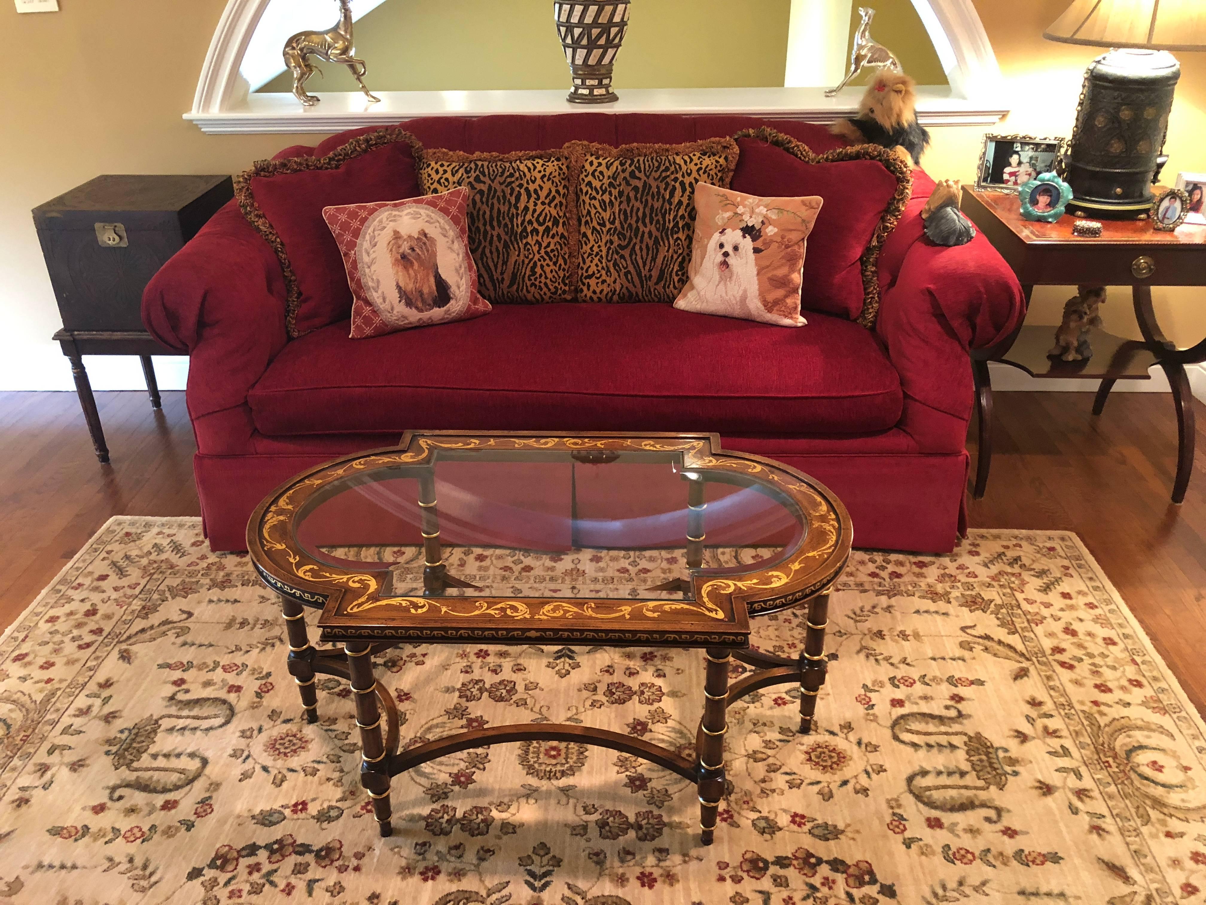 Francesco Molon Coffee Table by Gimme Furniture Co. Finely Inlaid In Good Condition In Stamford, CT