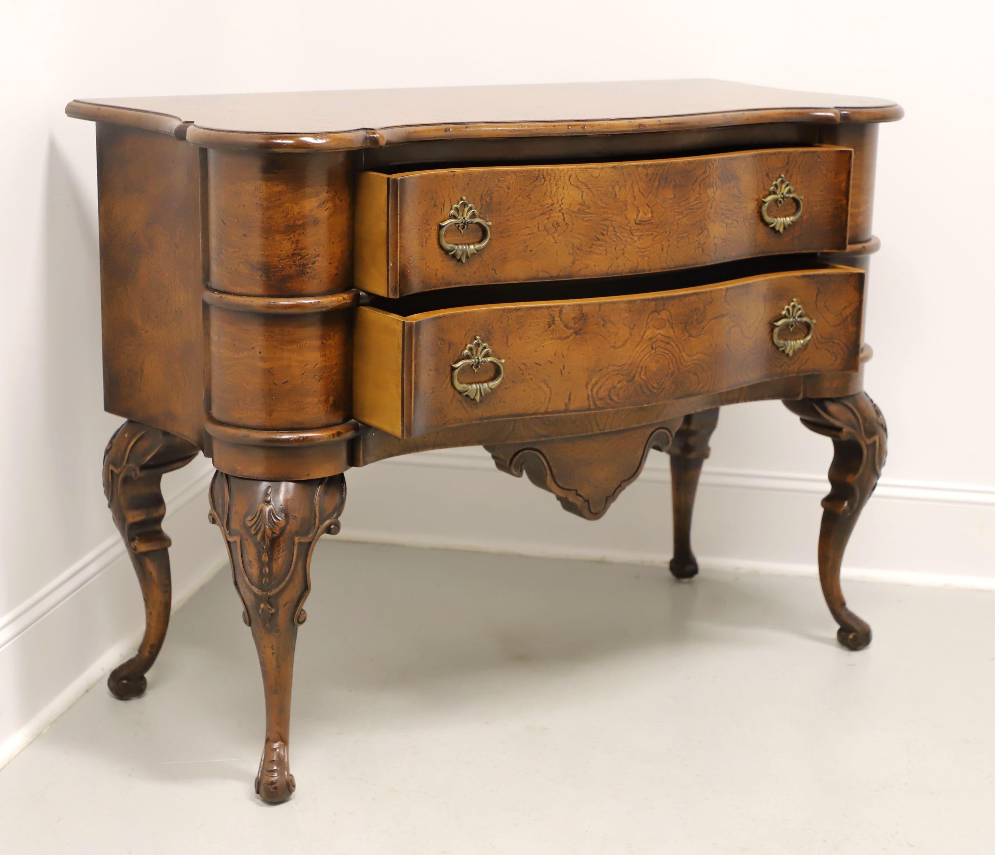 Brass FRANCESCO MOLON for Giemme Burl Walnut Italian Serpentine Commode Chest For Sale