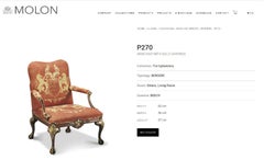FRANCESCO MOLON ITALY THOMAS CHIPPENDALE STYLE CLAW & BALL ARMCHAiR & FOOTSTOOL