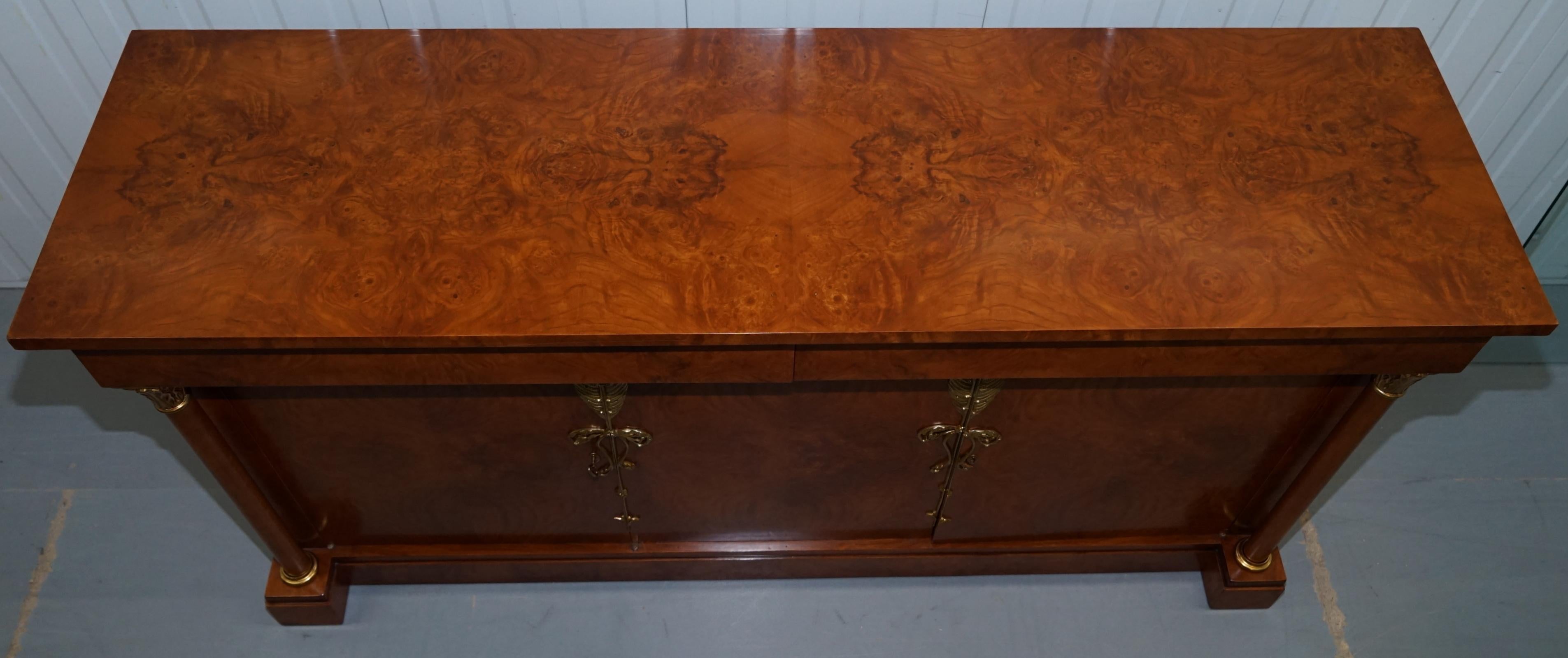 Francesco Molon Made in Italy Giemme Walnut Sideboard Buffet Corinthian Pillared 2