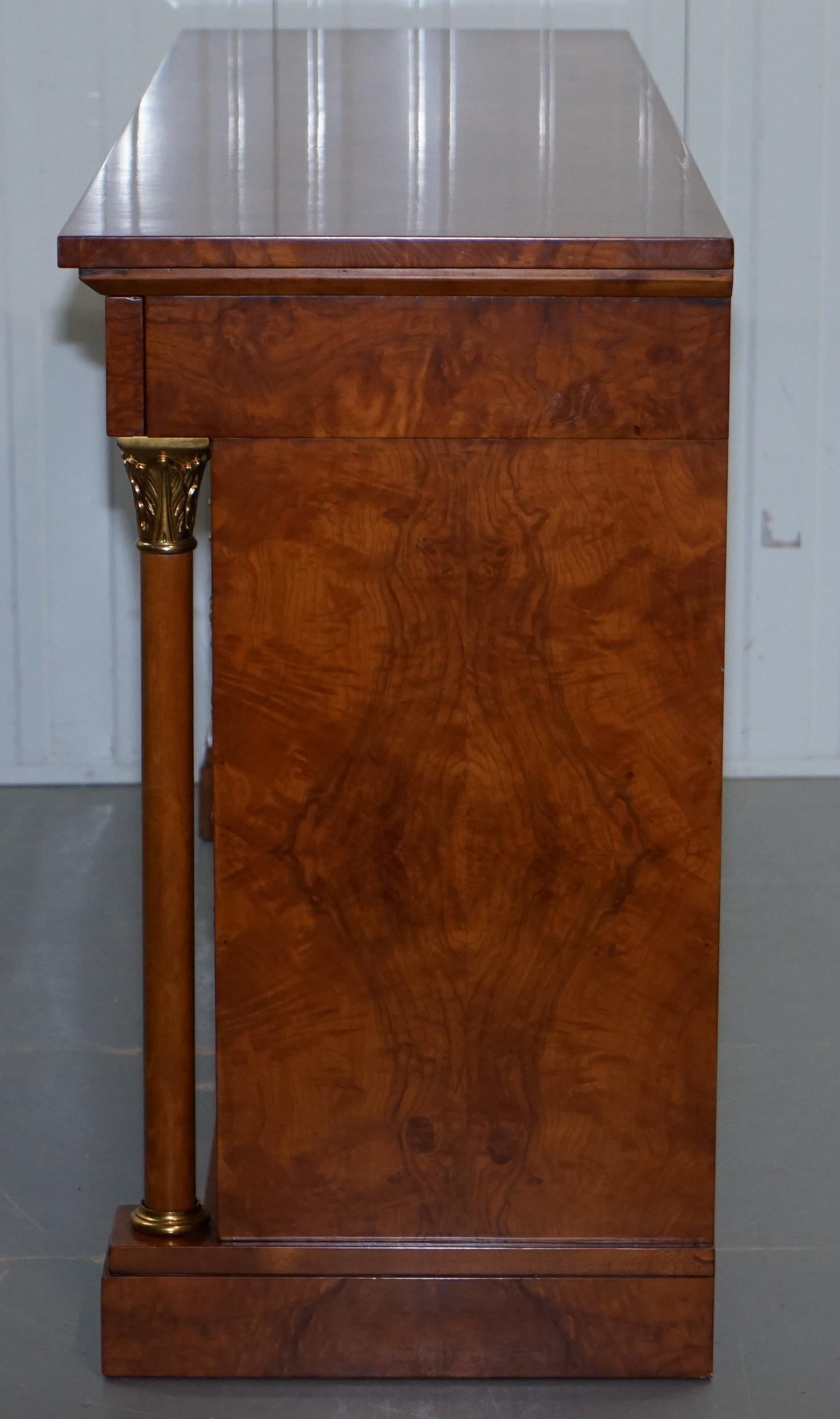 Francesco Molon Made in Italy Giemme Walnut Sideboard Buffet Corinthian Pillared 6