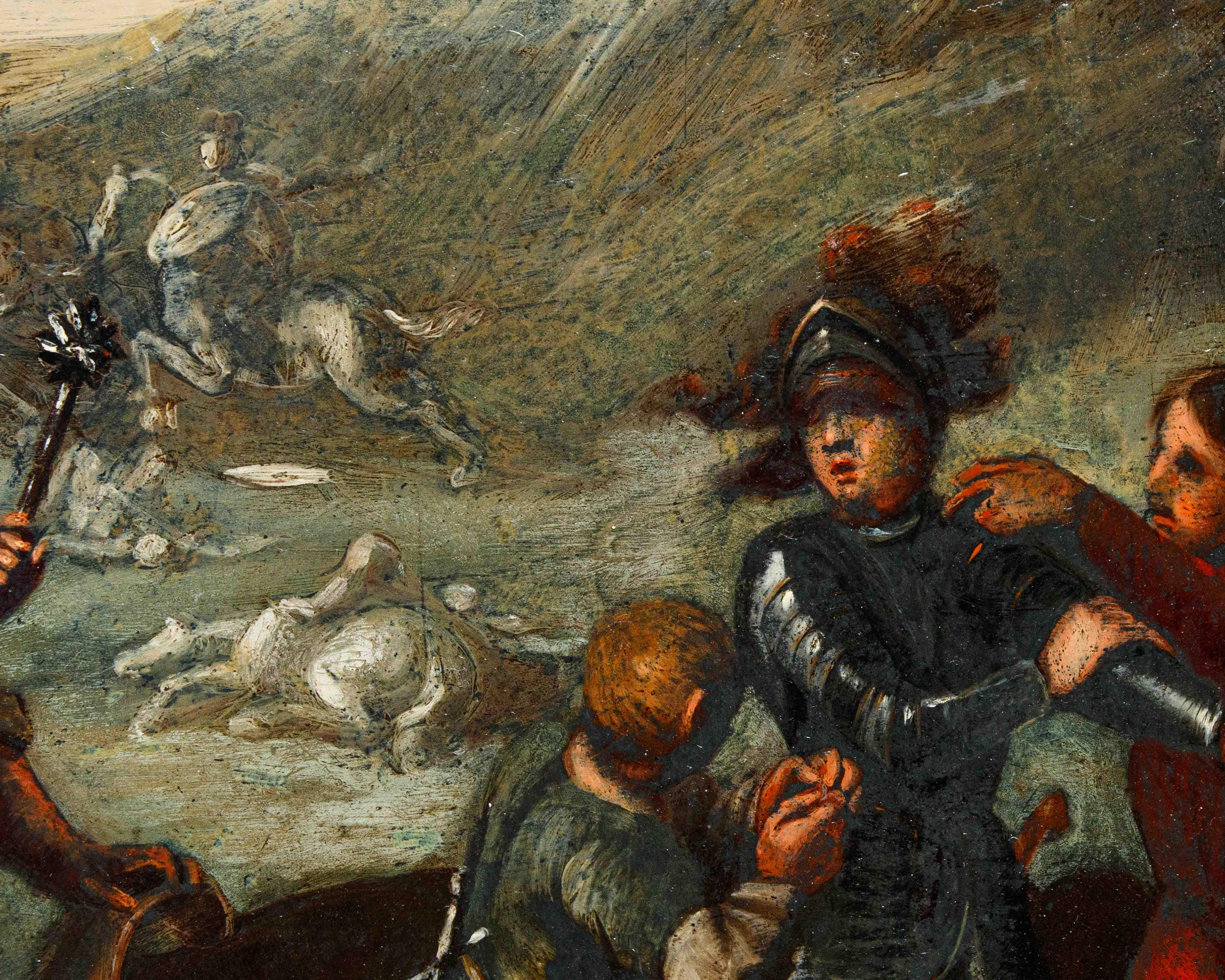Atribuido a Francesco Montelatici conocido como Cecco Bravo, aderezo del caballero - Painting de Francesco Montelatici detto Cecco Bravo
