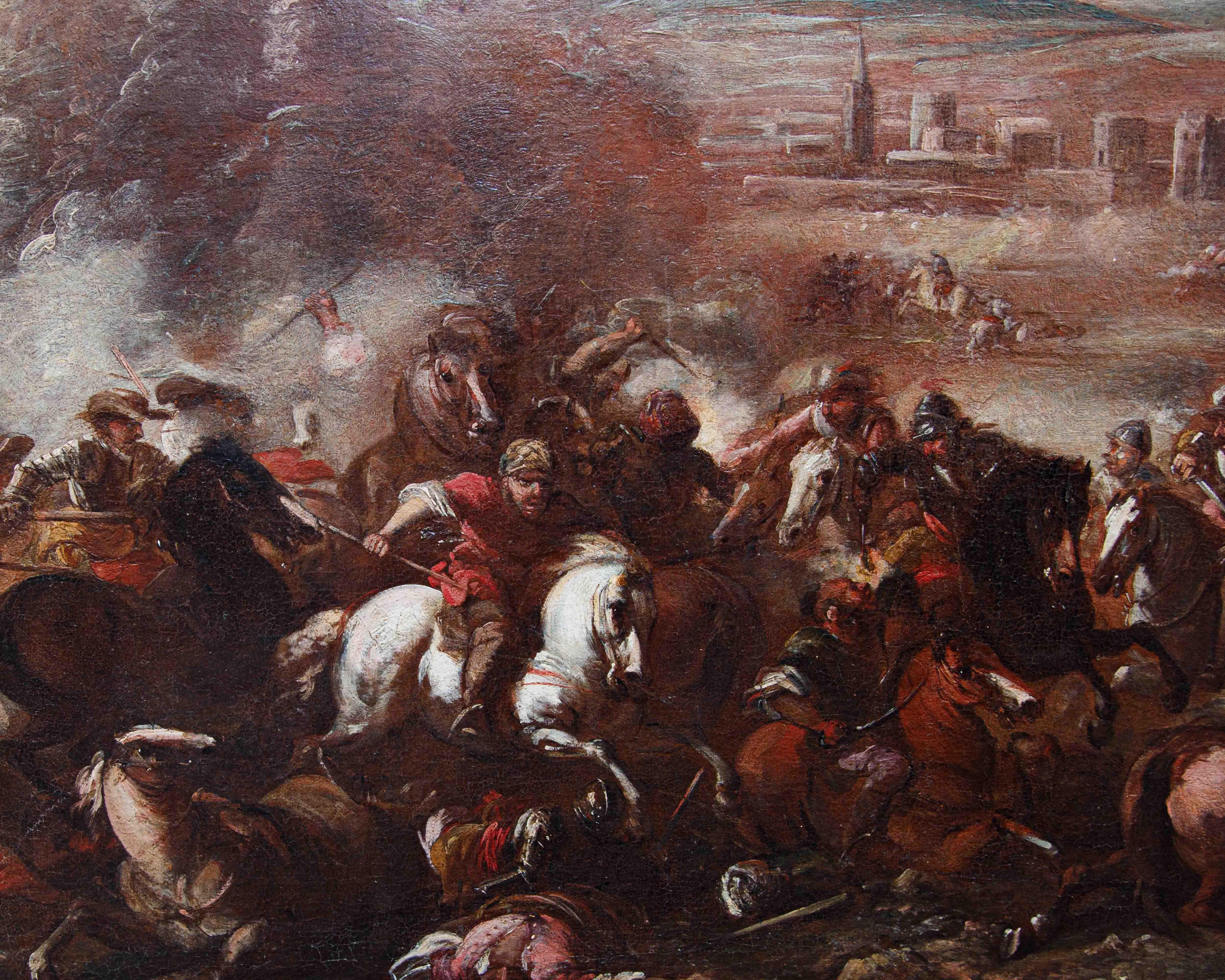 Scena di battaglia - Painting di Francesco Monti called 'Brescianino delle Battaglie (Brescia, 1646 - Parma, 1703)