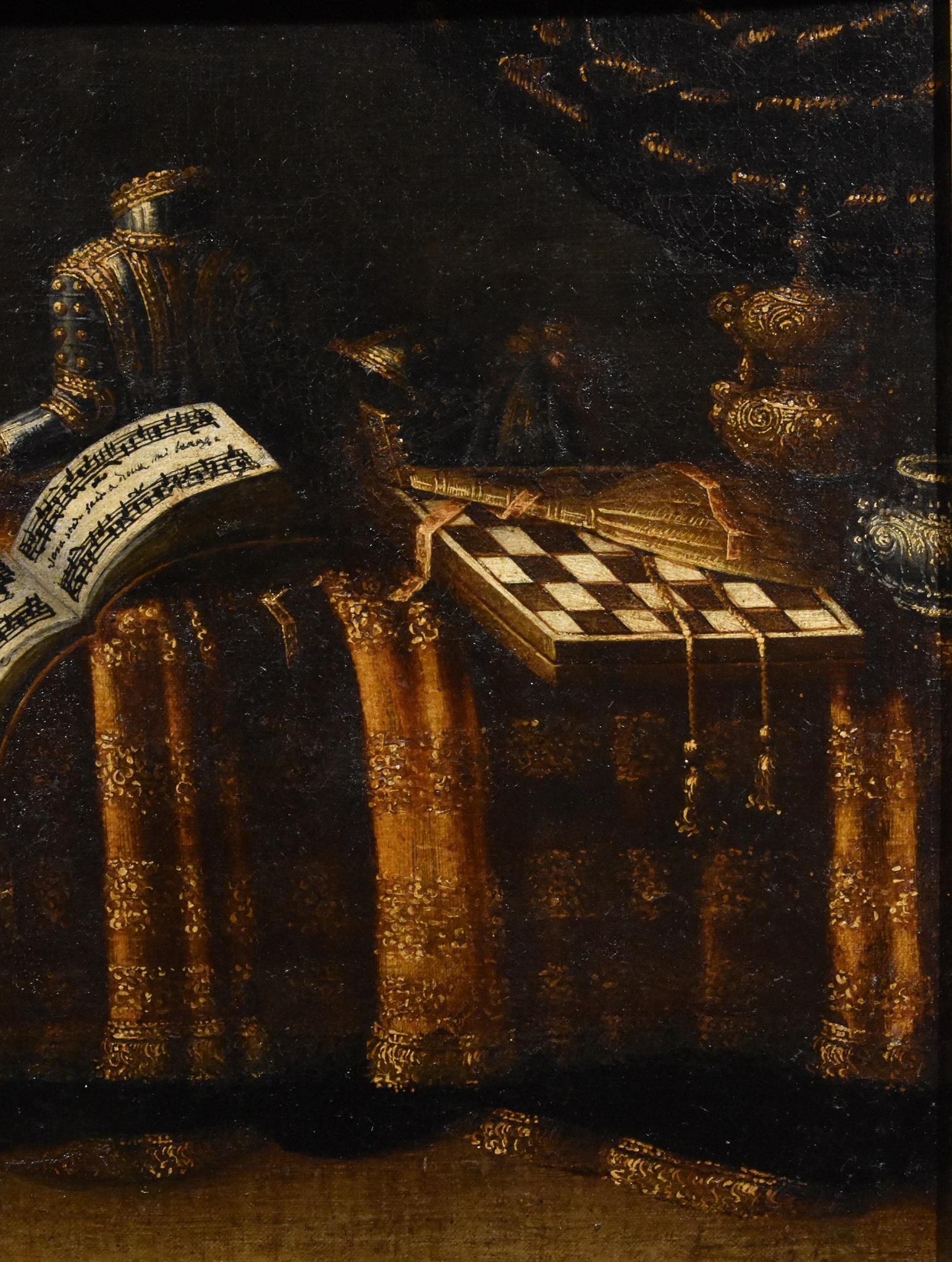 Stillleben von Vanitas Noletti, Ölgemälde auf Leinwand, Alter Meister, Italien, 17. Jahrhundert im Angebot 2