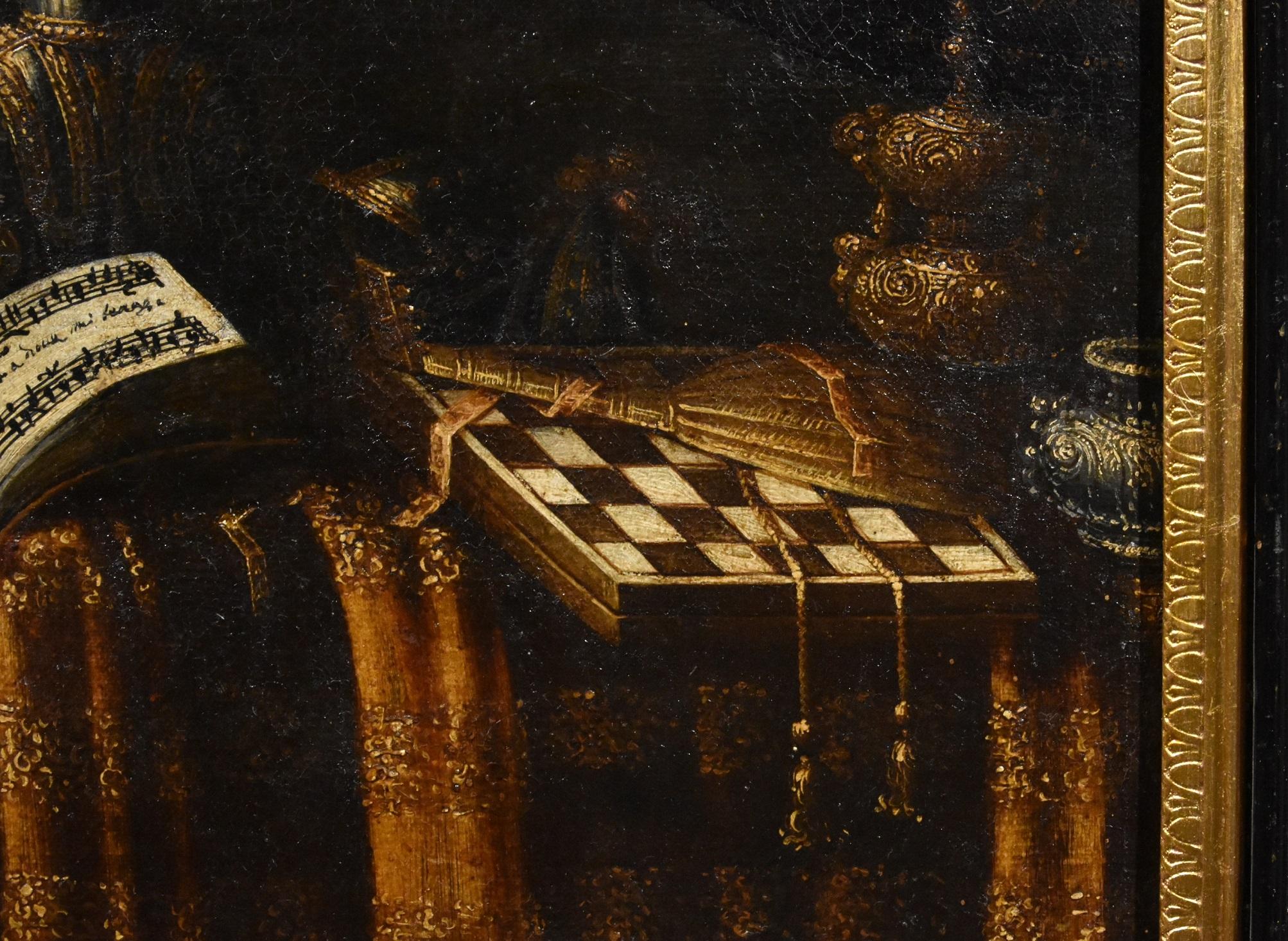 Stillleben von Vanitas Noletti, Ölgemälde auf Leinwand, Alter Meister, Italien, 17. Jahrhundert im Angebot 3