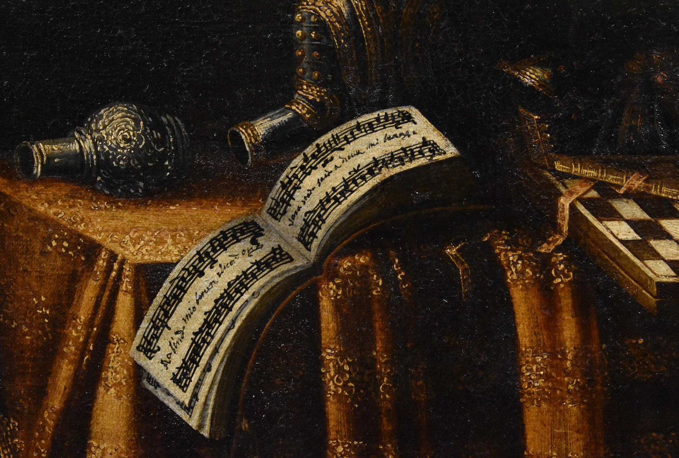 Stillleben von Vanitas Noletti, Ölgemälde auf Leinwand, Alter Meister, Italien, 17. Jahrhundert im Angebot 4