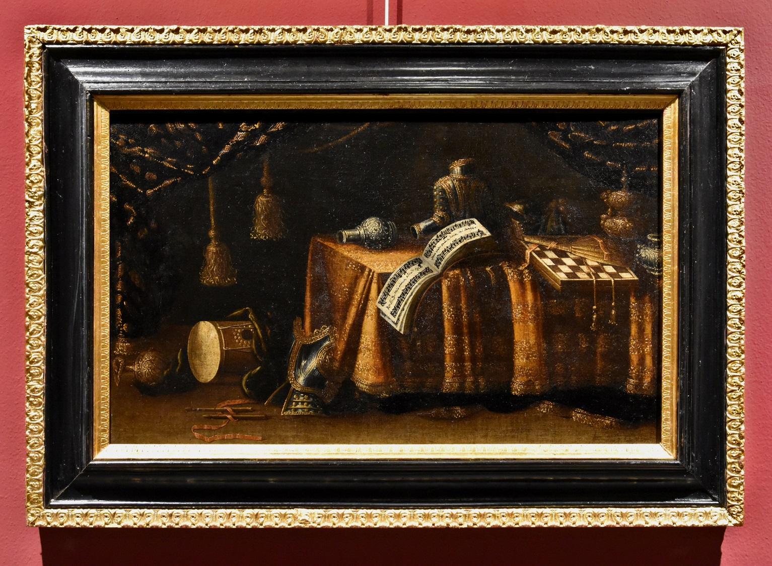 Francesco Noletti known as the Maltese (Malta 1611-Rome 1654) Still-Life Painting – Stillleben von Vanitas Noletti, Ölgemälde auf Leinwand, Alter Meister, Italien, 17. Jahrhundert