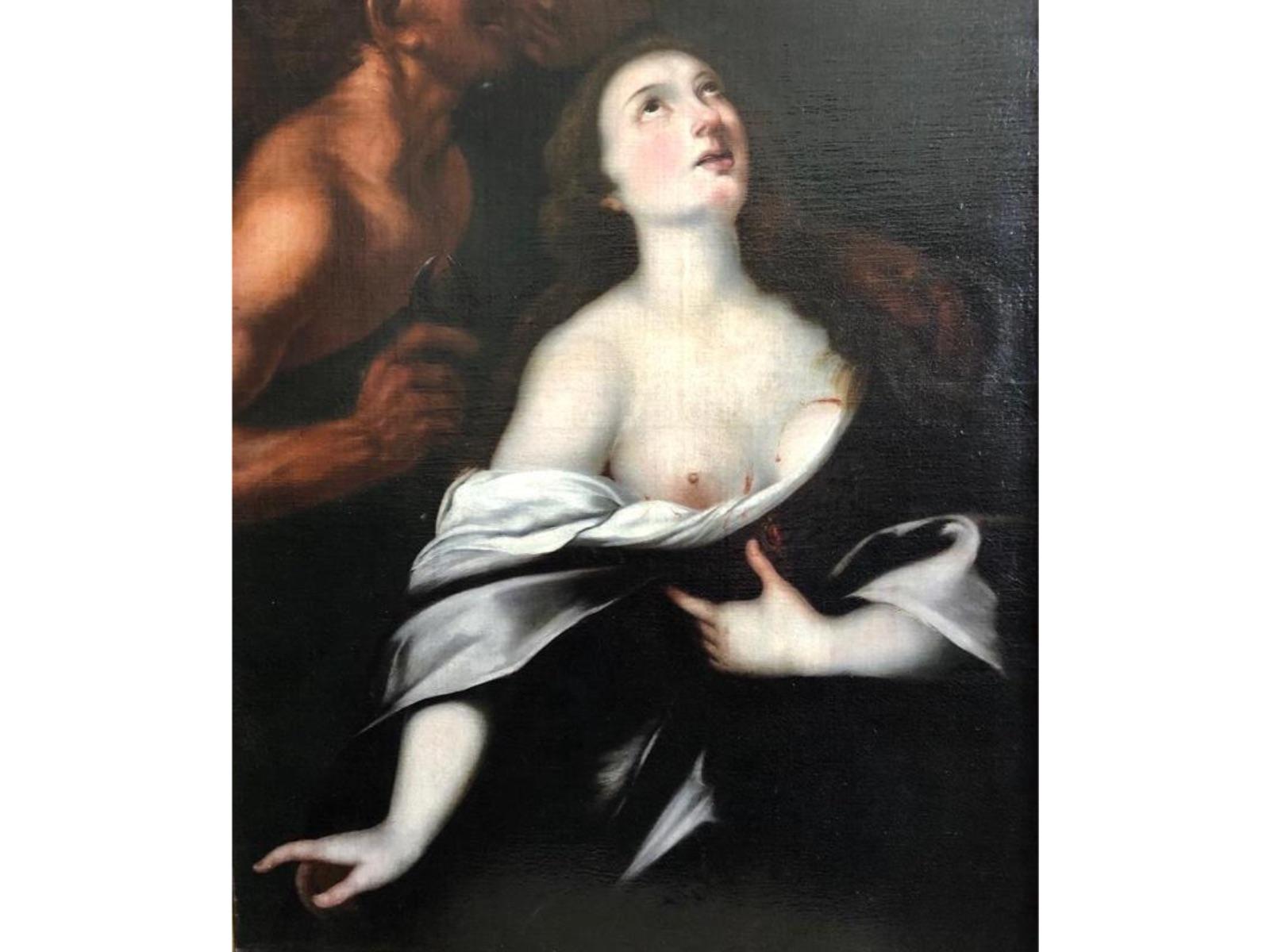 The martyrdom of Saint Agatha. Oil painting by a follower of C. F. Nuvolone - Painting by Francesco Nuvolone