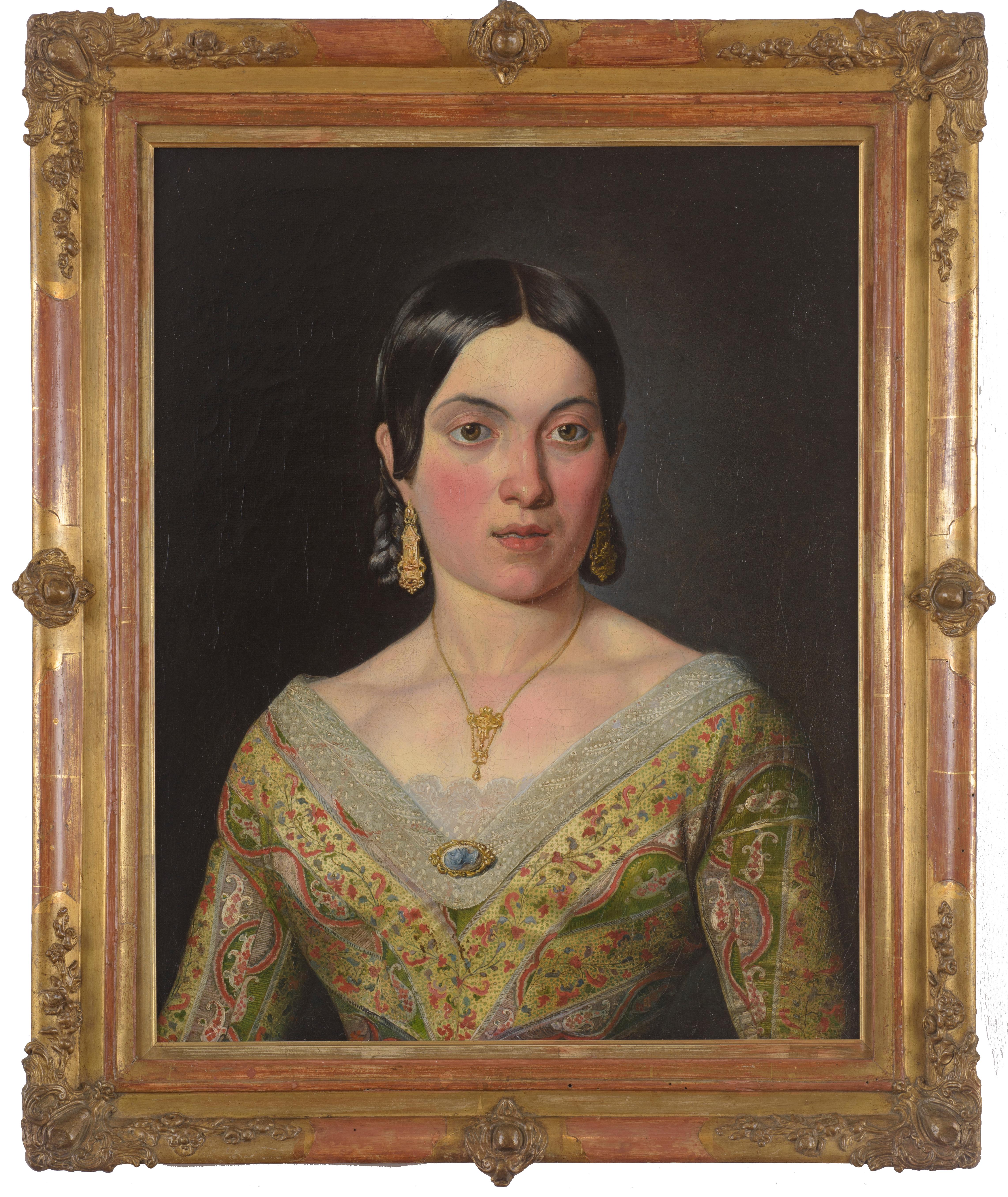 Portrait Painting di Francesco Paolo Palizzi - Ritratto della sorella Luisa