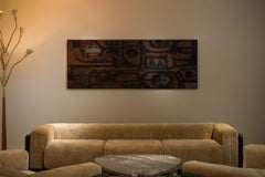 Francesco Pasinato panel mural de pino macizo Italia años 70