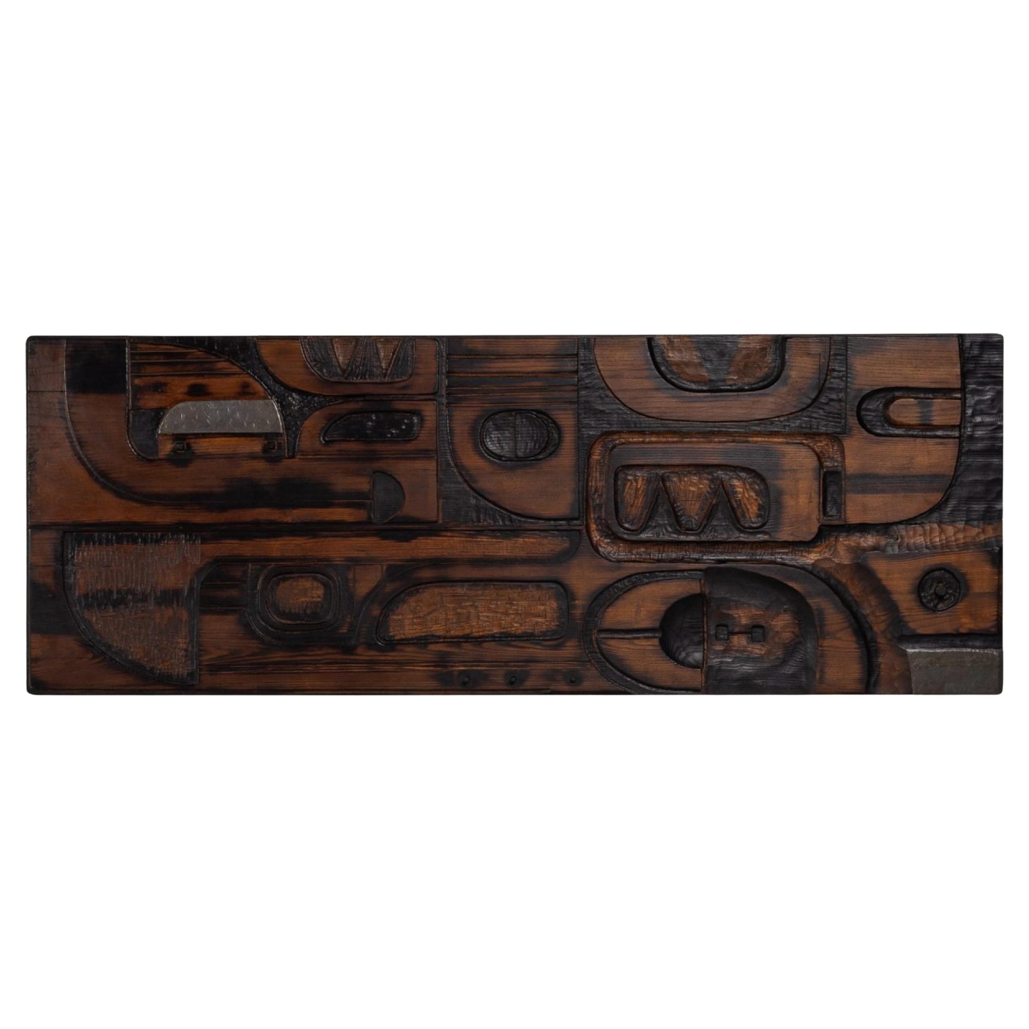 Francesco Pasinato wall panel in solid pine Italy 1970s