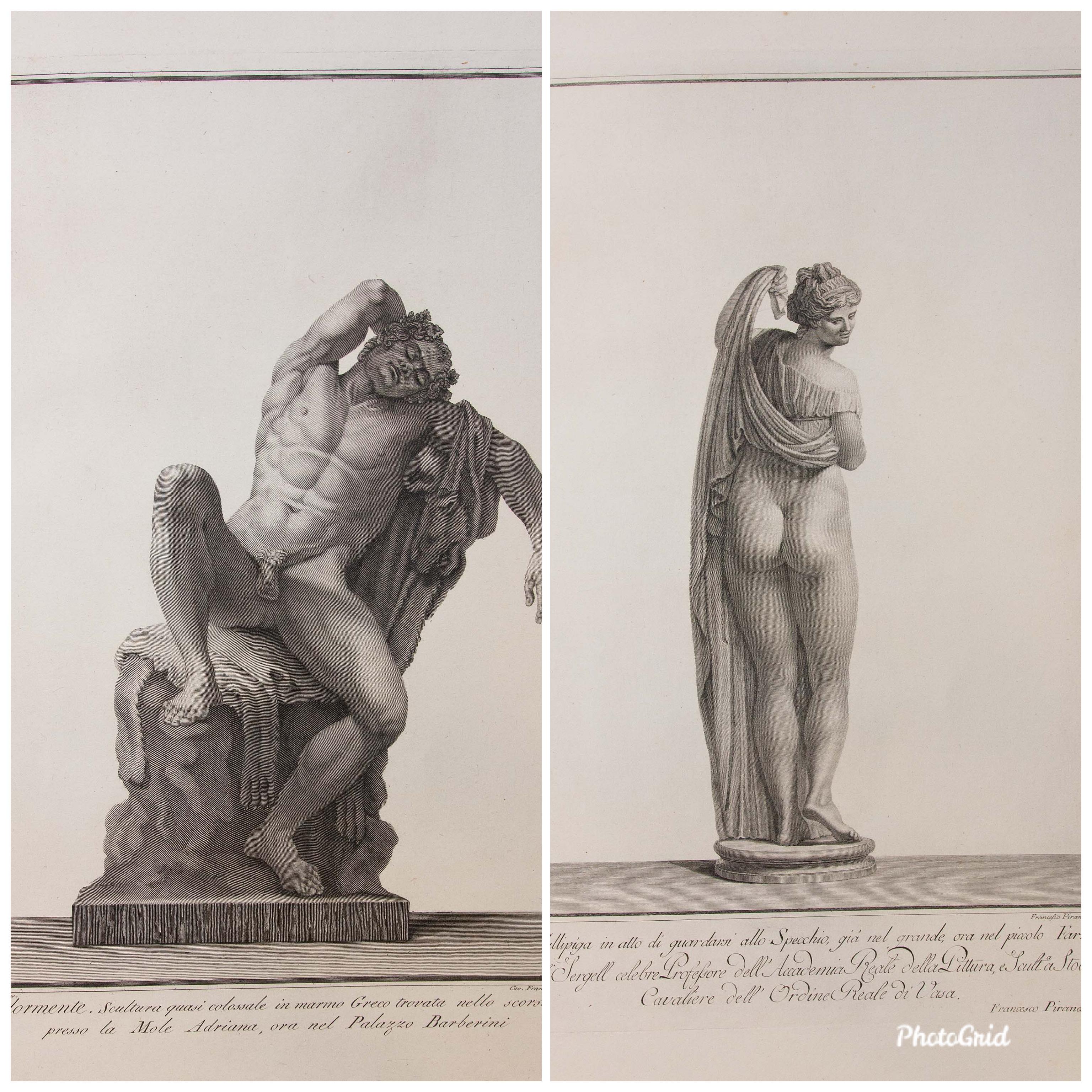 18th Century Large Folio 39 Engravings by Francesco Piranesi of Roman Sculpture For Sale 2