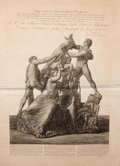 Large 18th Century Engraving by Francesco Piranesi The Farnese Bull Grand Tour