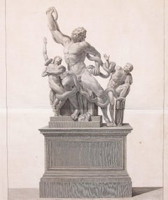 Grande gravure du 18ème siècle de Francesco Piranesi Laocoonte Grand Tour