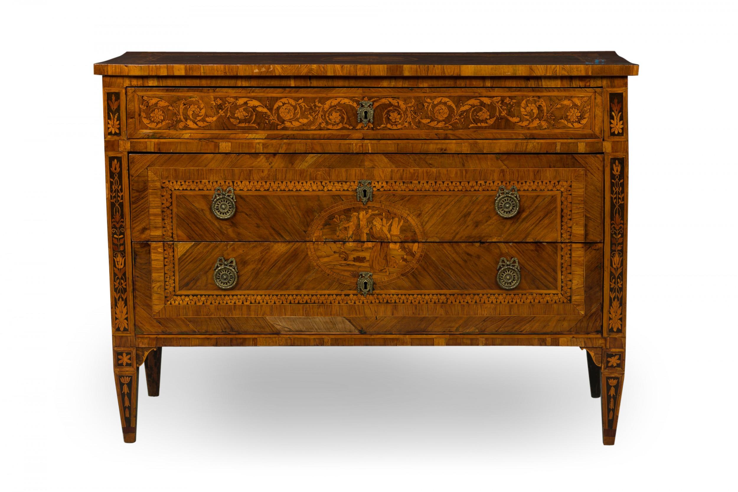 Intarsio Commode / Cassapanca intarsiata in noce e legno di limone di FRANCESCO PREDA, italiano neo-classico in vendita