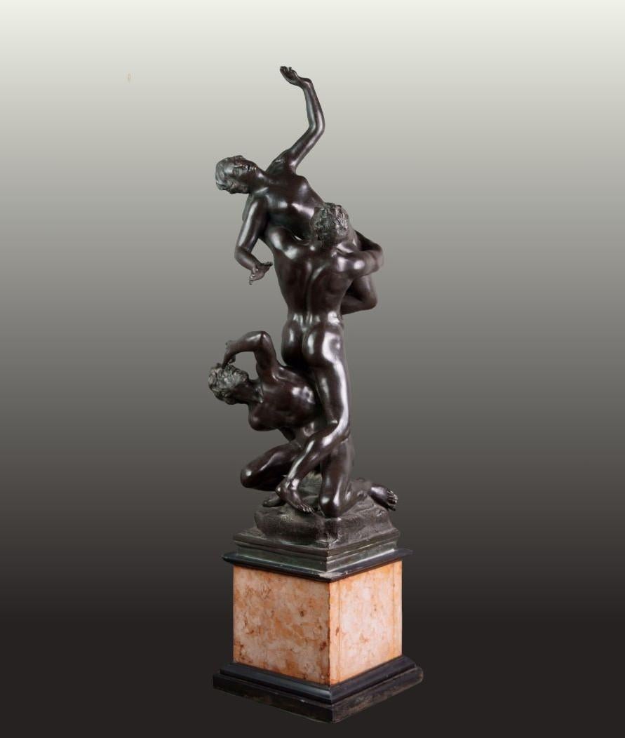 Figurative Sculpture Francesco Righetti - le viol de Sabina" Grande sculpture en bronze Bottega Romana Grand Tour