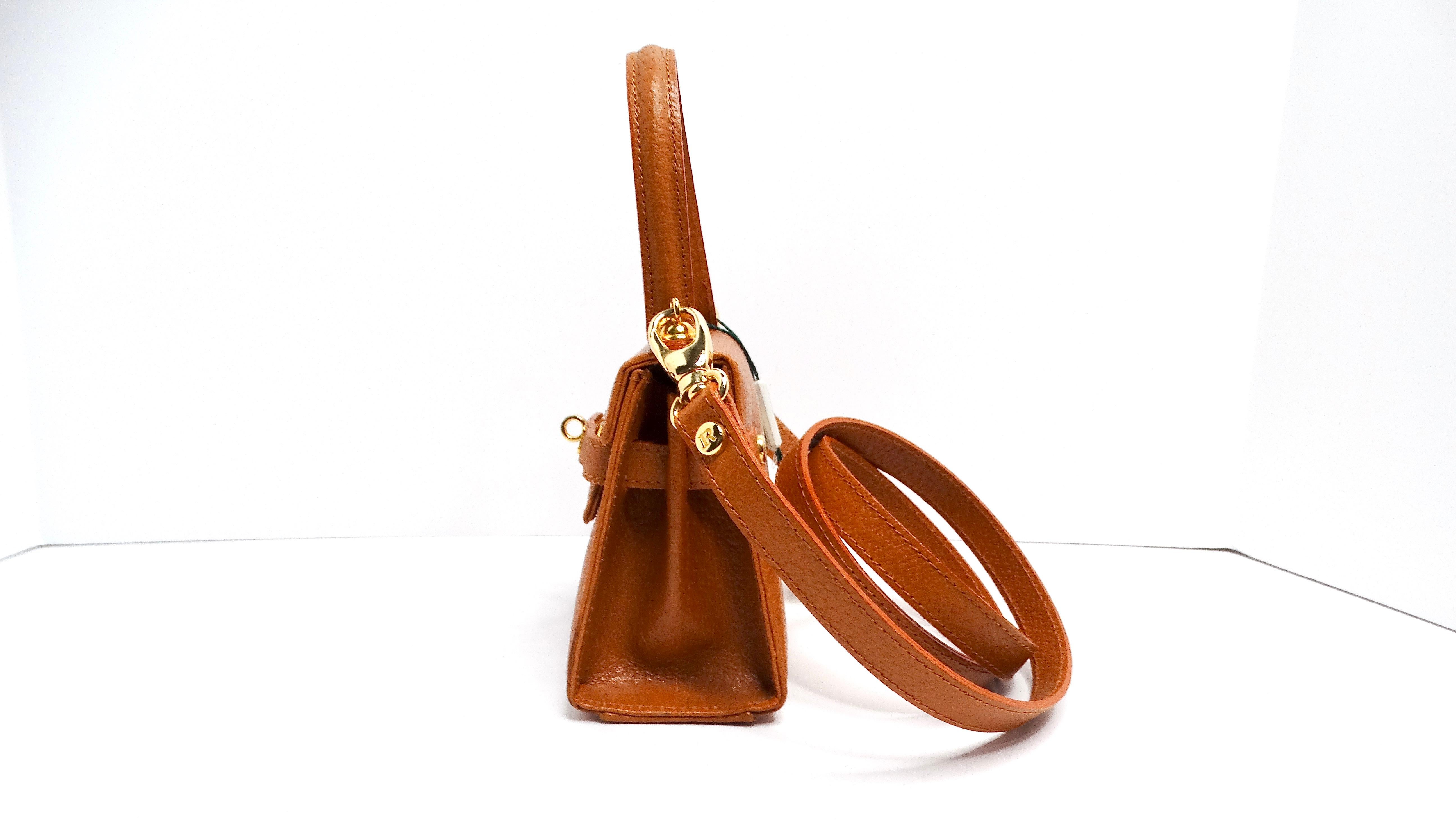 Women's or Men's Francesco Rogani Mini Leather Top Handle Crossbody Bag