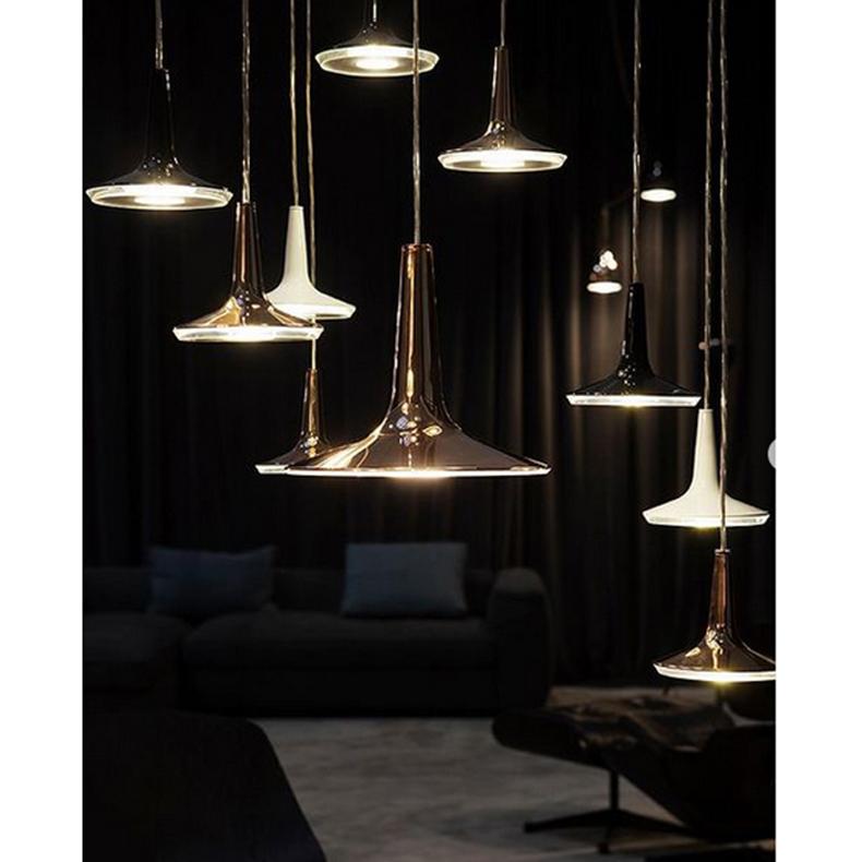 XXIe siècle et contemporain Lampe à suspension Francesco Rota 'Kin' 478 en or satiné par Oluce en vente