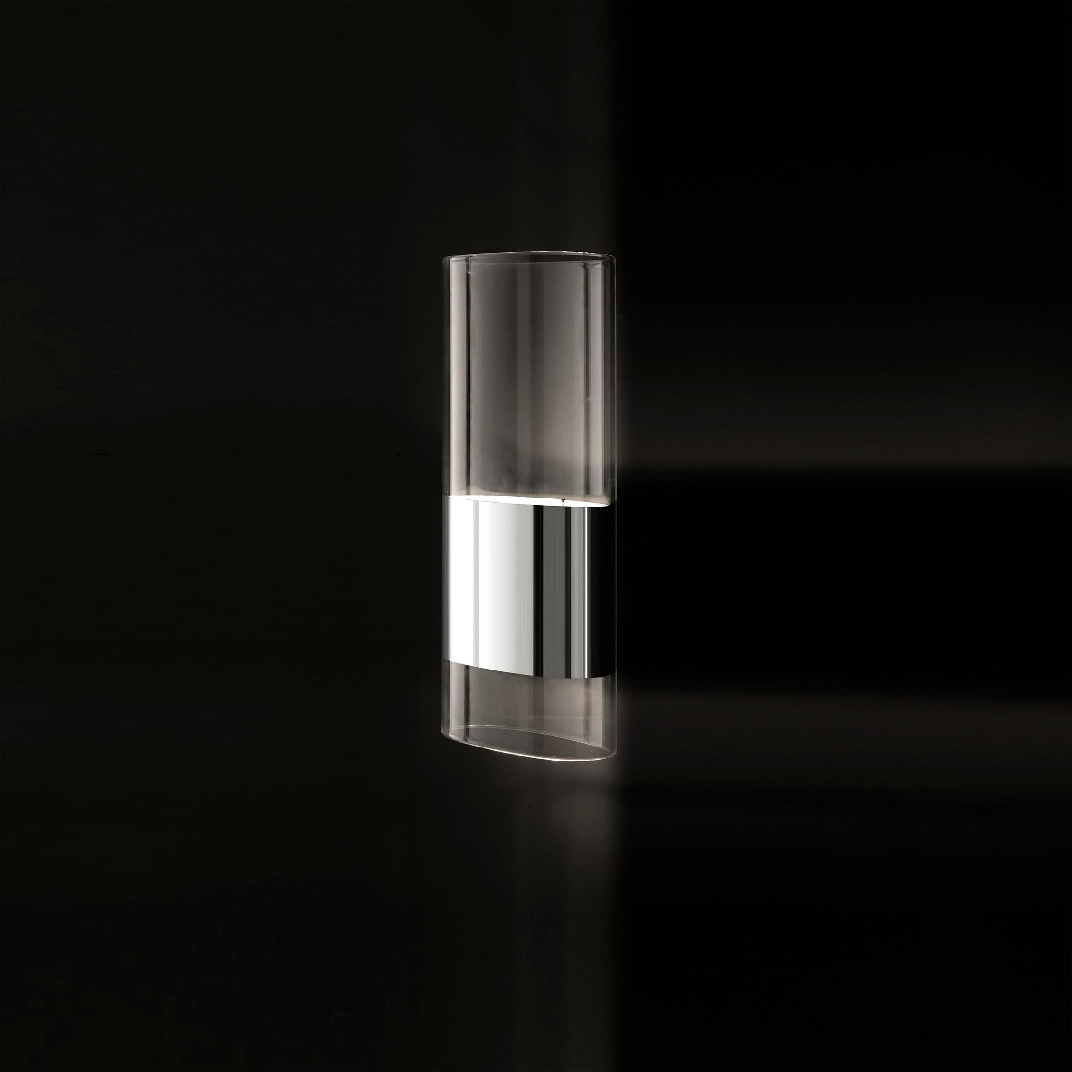 Francesco Rota Aplique 'Line' Aluminio Medio y Cristal Pirex by Oluce Moderno de mediados de siglo en venta