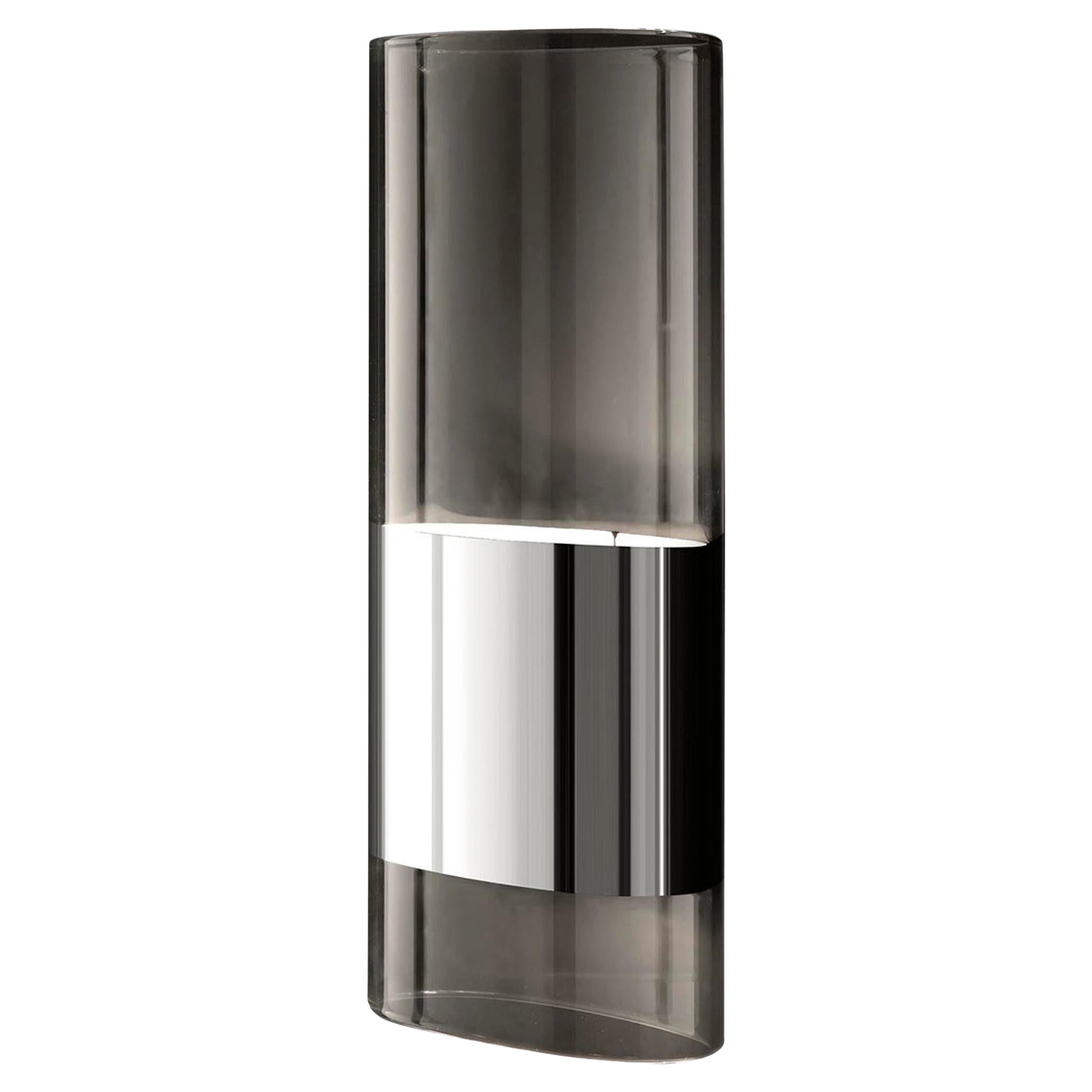 Francesco Rota Wall Lamp 'Line' Medium Aluminium and Pyrex Glass by Oluce
