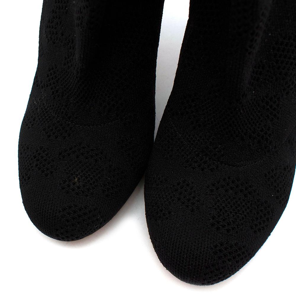 Francesco Russo Black Pointelle-knit Cotton Sock Boots - Size EU 38 For Sale 2