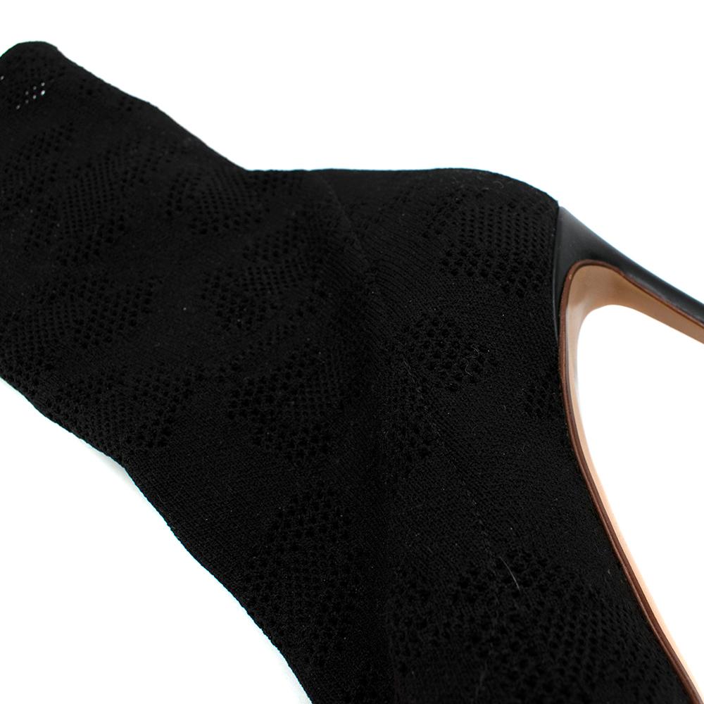 Francesco Russo Black Pointelle-knit Cotton Sock Boots - Size EU 38 For Sale 3