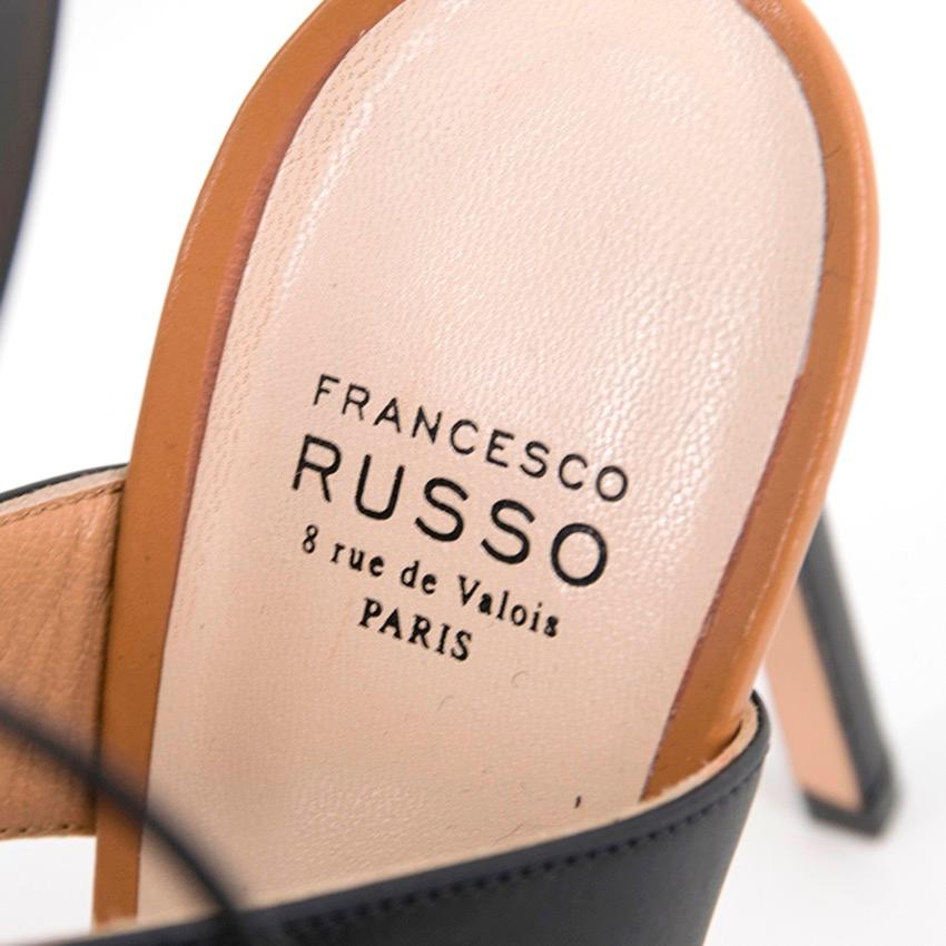 Francesco Russo Fur Embellished Leather Sandals SIZE US/5 2