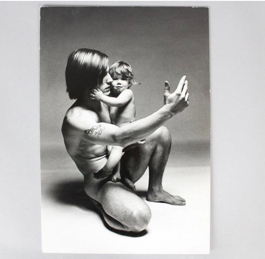 Francesco Scavullo, Andy Warhol's Flesh: Joe Dallesandro with Child II, 19.25 x 13.25 in. Rare photo from Scavullo’s New York studio. 1968. Large scale photo mounted on board. Exceedingly rare image from the series of photos by Scavullo featuring