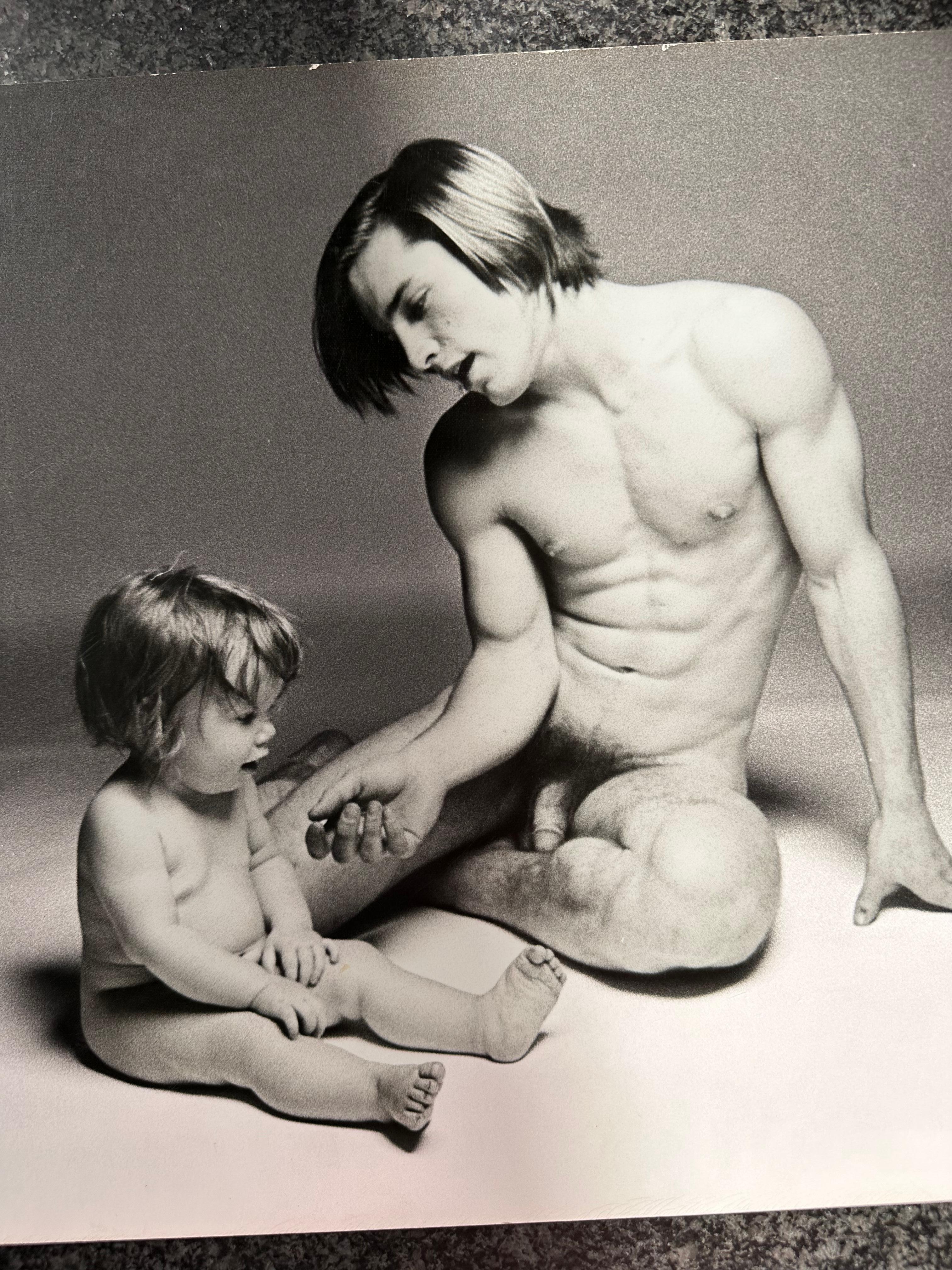 Mid-20th Century Francesco Scavullo, Andy Warhol’s Flesh: Joe Dallesandro with Child III, 1968.  For Sale