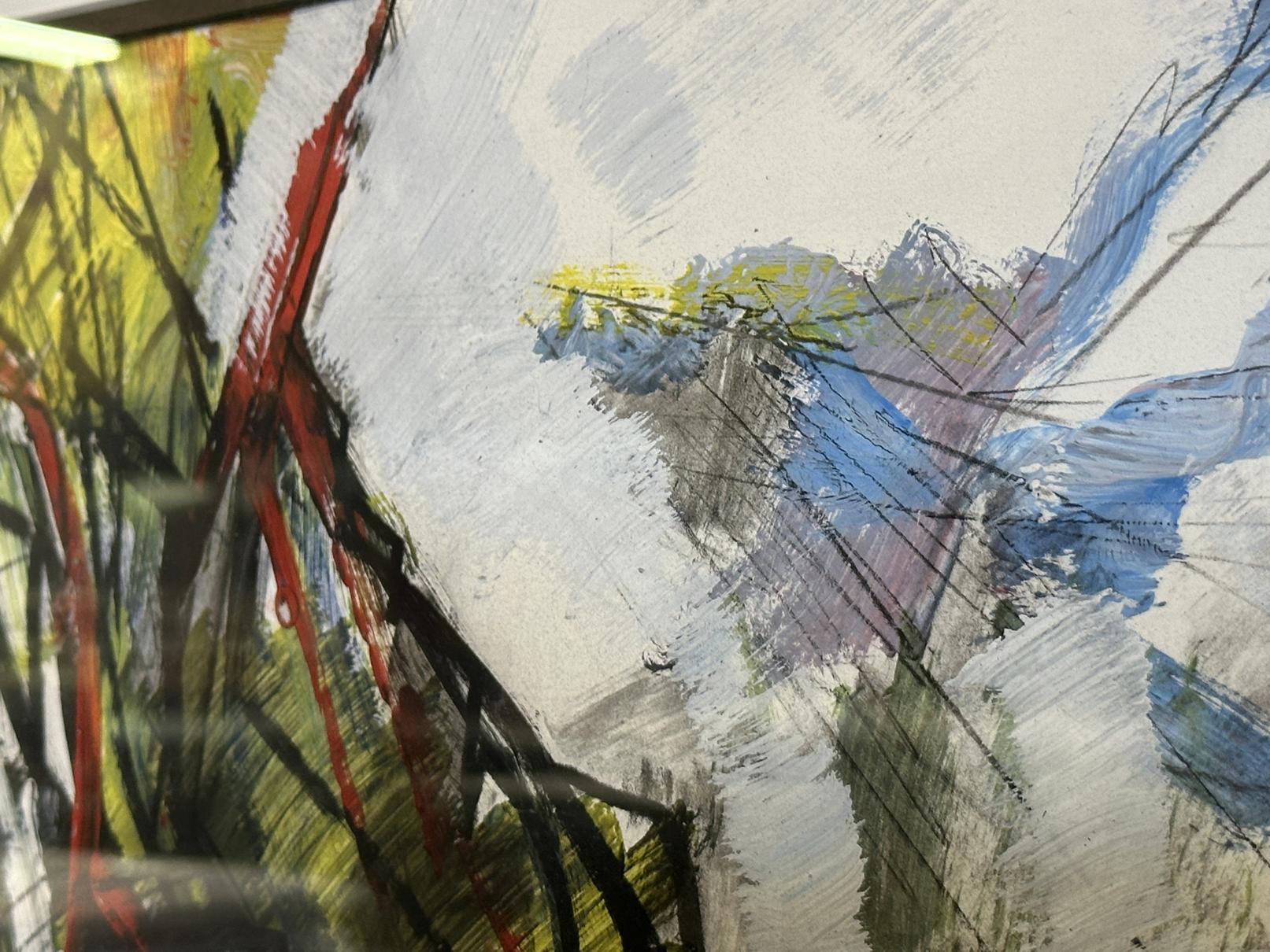 Francesco Scianna Racer 1990 Pittura acrilica incorniciata Futurismo italiano in vendita 3