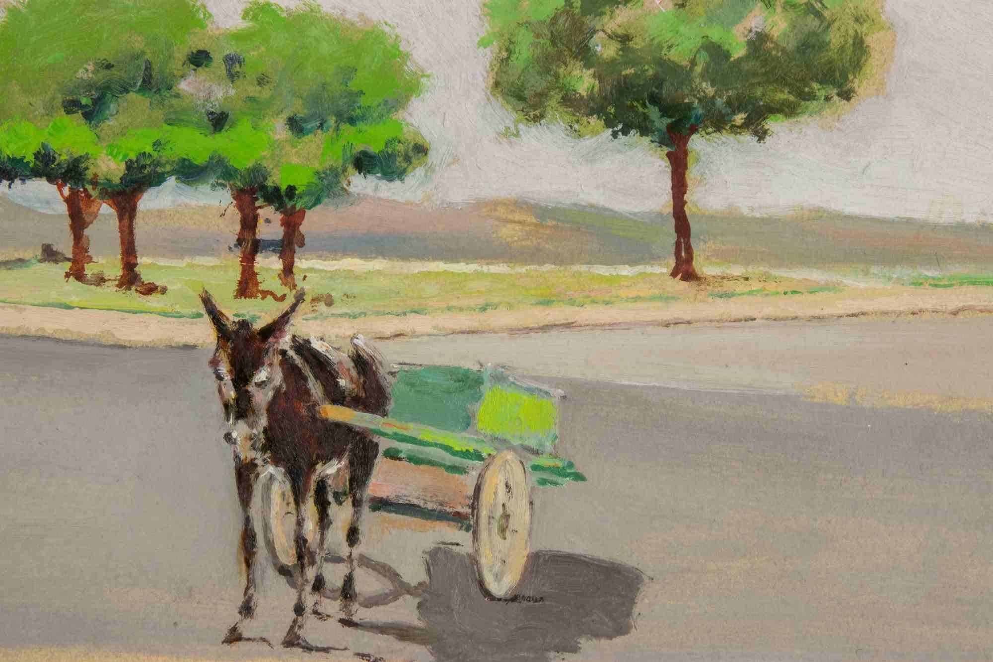 A Donkey – Gemälde von Francesco Settimj – Mitte des 20. Jahrhunderts im Angebot 1