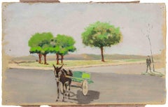 A Donkey - Painting by Francesco Settimj - mid-20th Century