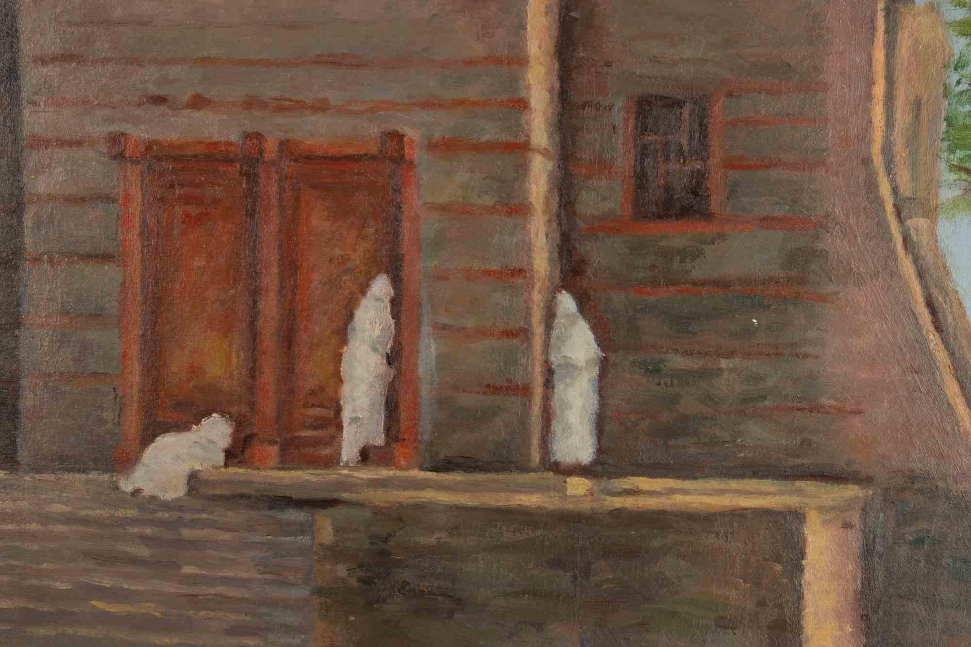 House in the Desert - Painting by Francesco Settimj - mid-20th Century For Sale 1