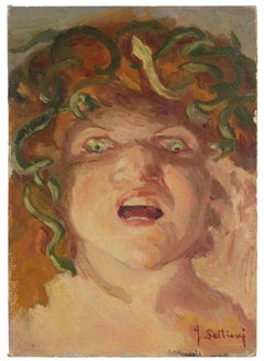 Medusa - Painting by Francesco Settimj - mid-20th Century