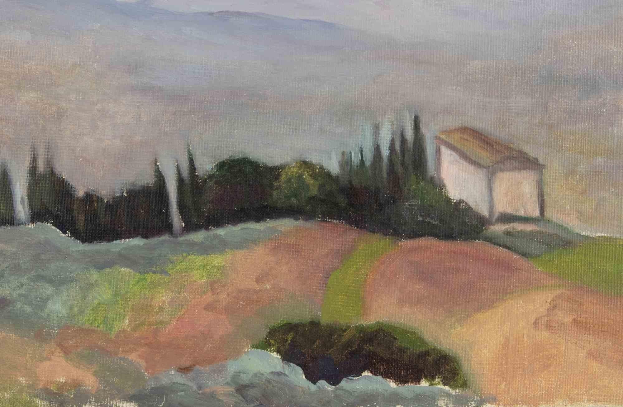 Berglandschaft – Gemälde von Francesco Settimj – Mitte des 20. Jahrhunderts im Angebot 2