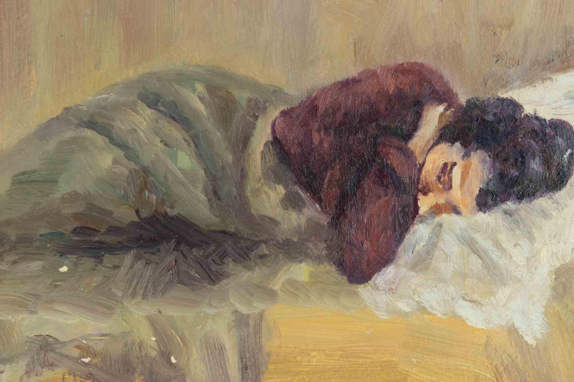 Old Woman - Painting by Francesco Settimj - mid-20th Century For Sale 2