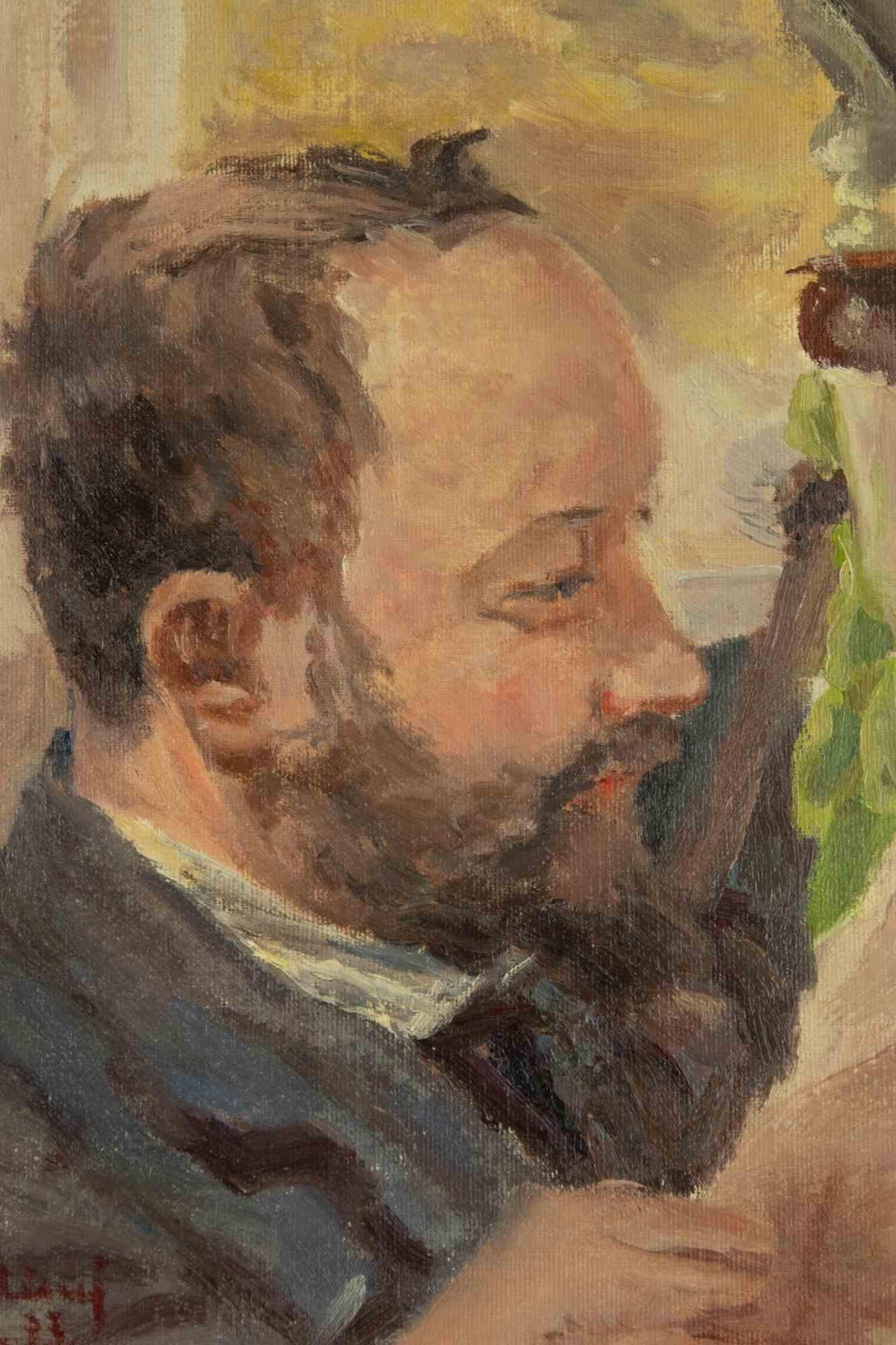 Ritratto di uomo - Quadro di Francesco Settimj - 1933 in vendita 1