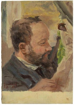 Portrait of Man - Painting by Francesco Settimj - 1933