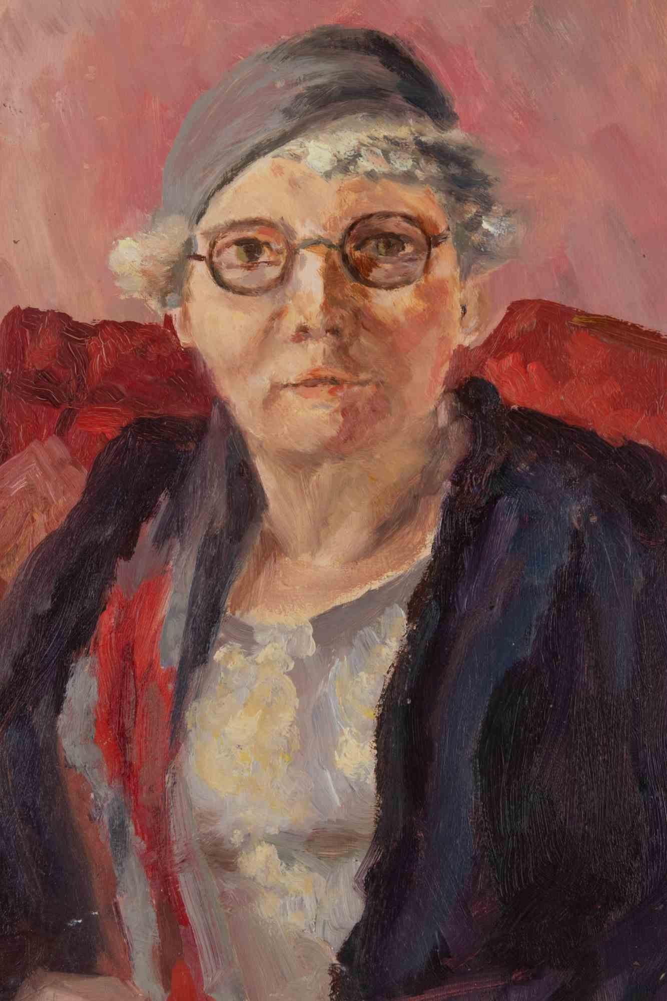 Retrato de anciana - Pintura de Francesco Settimj - Años 30 en venta 1