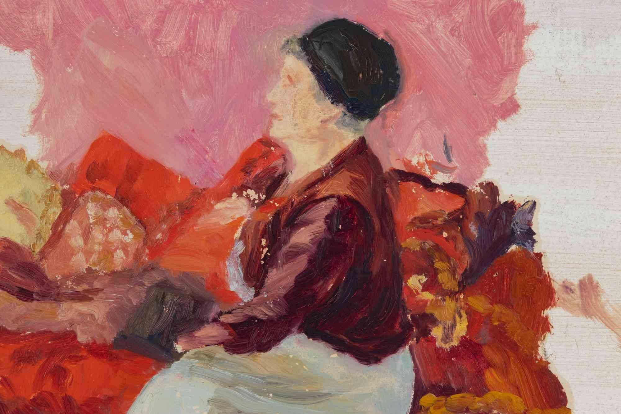 Retrato de anciana - Pintura de Francesco Settimj - Años 30 en venta 4